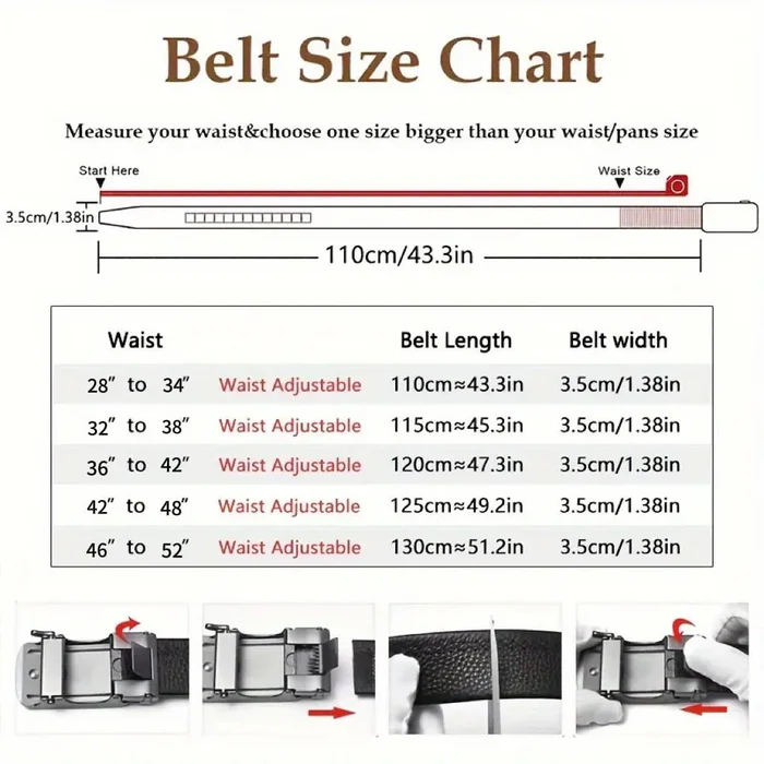 š„Final 8 Hours 50% OFF Leather Ratchet Belt With Adjustable Buckle CrackSlick