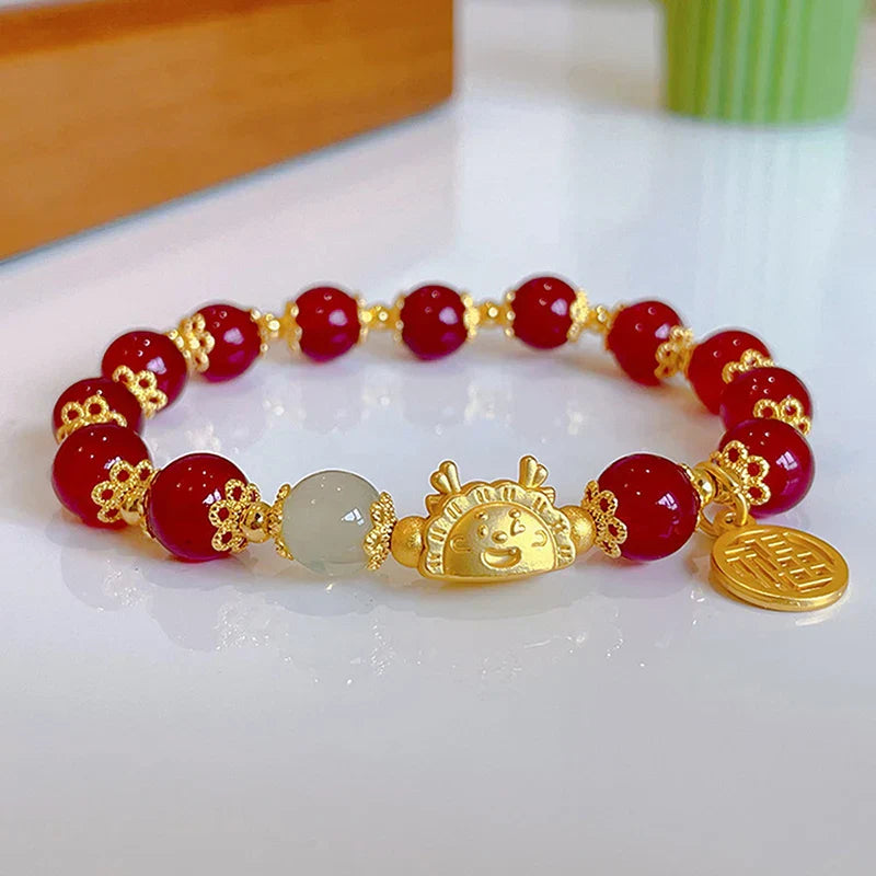 Simple Green Popcorn Beaded Crystal Bracelet for Women 紫牙粉