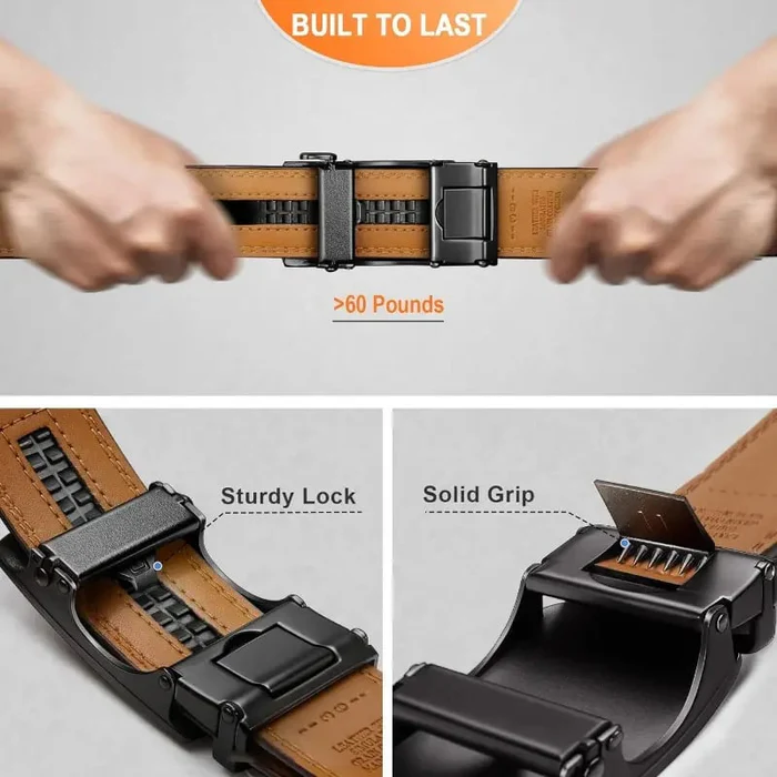 🔥Final 3 Hours 50% OFF QIAWI Leather Ratchet Belt With Adjustable Buckle CrackSlick.