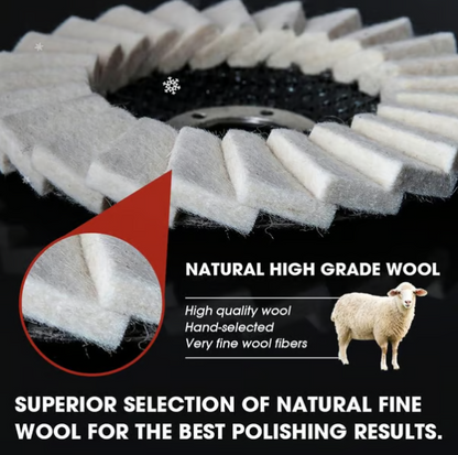 🔥Final 6 Hours: 50% OFF Premium Wool Felt Polishing Flap Disc for Angle Grinders - Mirror Finish Made Easy