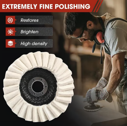 🔥Final 6 Hours: 50% OFF Premium Wool Felt Polishing Flap Disc for Angle Grinders - Mirror Finish Made Easy
