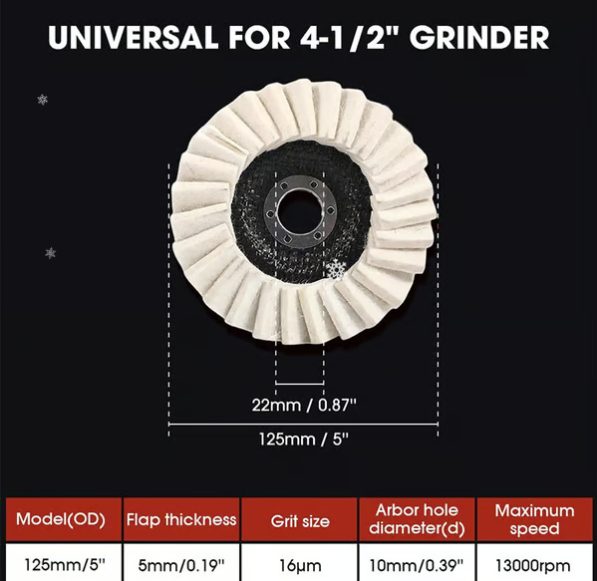 🔥Final 6 Hours: 50% OFF Premium Wool Felt Polishing Flap Disc for Angle Grinders - Mirror Finish Made Easy