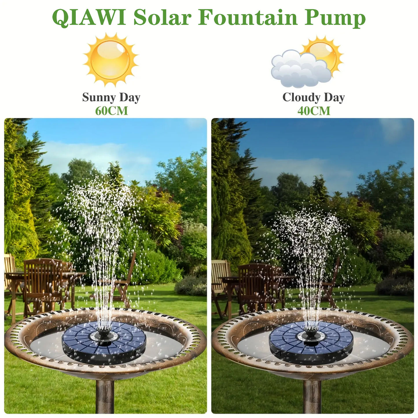 ⏰ Summer Blowout 50% OFF🌞QIAWI Solar Power 5.5W LED Fountain