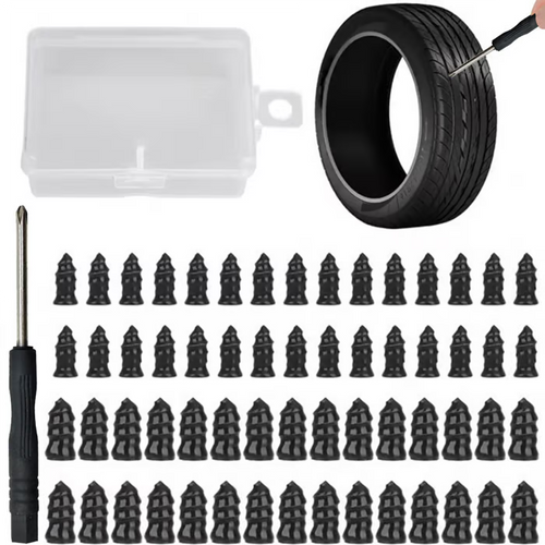 🔥50% OFF Year-End Christmas Deal.QIAWI🔩60PCS Tire Repair Rubber Nails Kit with 2 Sizes + Free Screwdriver Included