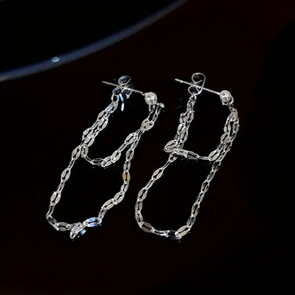 Glossy Chain Tassel Dangle Earrings耳环链子