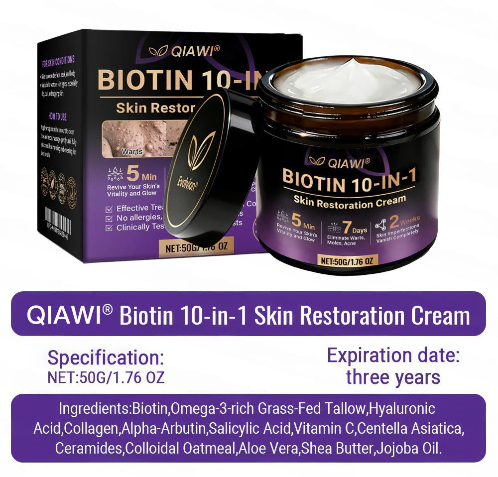 🔥Final 3 Hours 50% OFF - QIAWI® Biotin 10-in-1 Skin Restoration Cream
