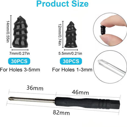 🔥50% OFF Year-End Christmas Deal.QIAWI🔩60PCS Tire Repair Rubber Nails Kit with 2 Sizes + Free Screwdriver Included