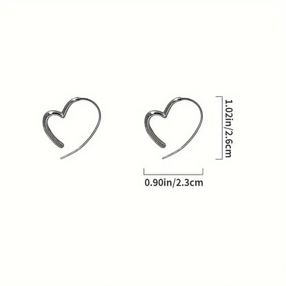 Irregular Heart Design Hoop Earrings-01