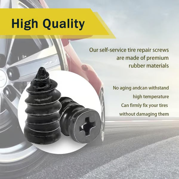🔥50% OFF Year-End Christmas Deal.QIAWI🔩60PCS Tire Repair Rubber Nails Kit with 2 Sizes + Free Screwdriver Included