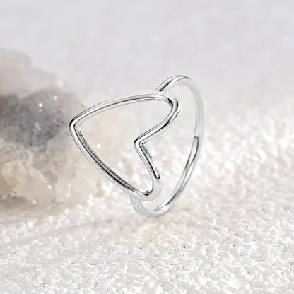Hollow Big Heart Stackable Ring小黑条