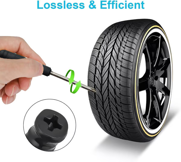 🔥50% OFF Year-End Christmas Deal.QIAWI🔩60PCS Tire Repair Rubber Nails Kit with 2 Sizes + Free Screwdriver Included