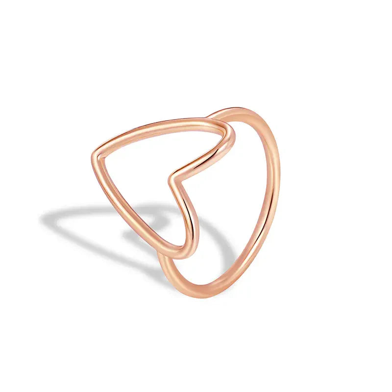 Hollow Big Heart Stackable Ring小黑条