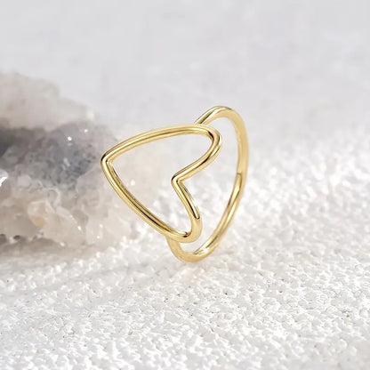 Hollow Big Heart Stackable Ring小黑条