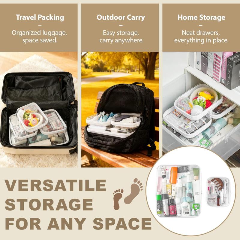 Clear Zippered Case, Waterproof Cosmetic Bag & Travel Organizer for Small Items