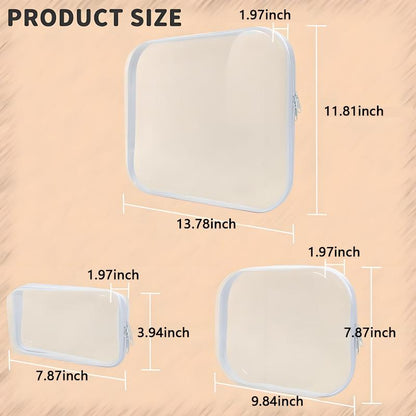 Clear Zippered Case, Waterproof Cosmetic Bag & Travel Organizer for Small Items