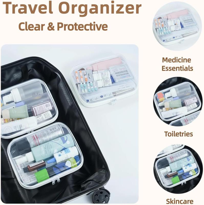 Clear Zippered Case, Waterproof Cosmetic Bag & Travel Organizer for Small Items