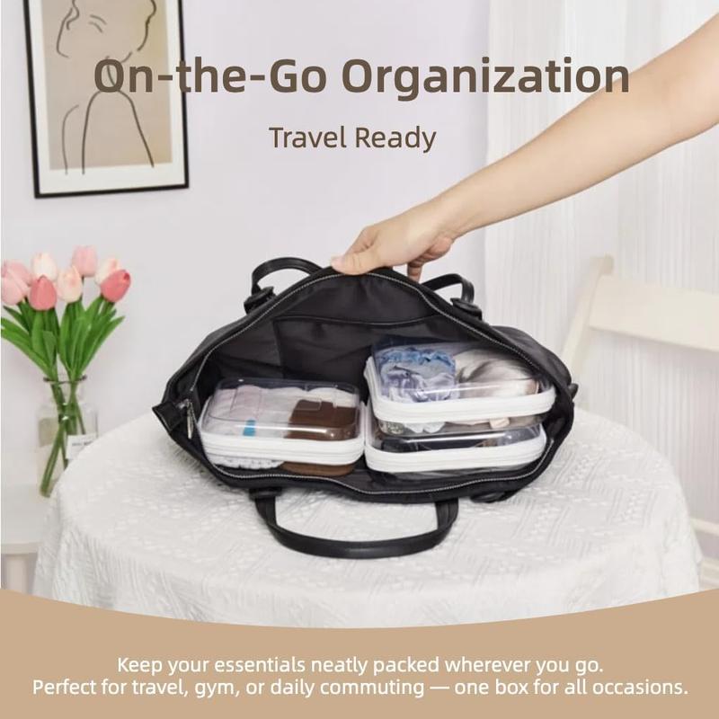 Clear Zippered Case, Waterproof Cosmetic Bag & Travel Organizer for Small Items