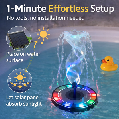 ⏰ Summer Blowout 50% OFF🌞QIAWI Solar Power 5.5W LED Fountain