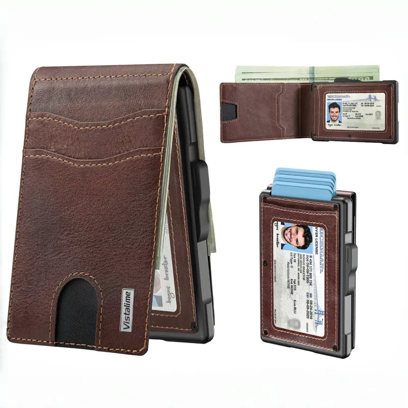 🔥40% OFF Today – Men’s Minimalist Pop-Up Wallet, RFID Blocking Aluminum Slim Bifold.