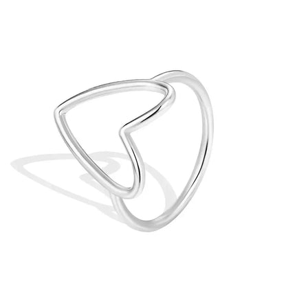 Hollow Big Heart Stackable Ring小黑条