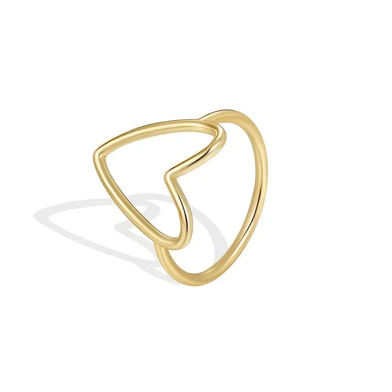 Hollow Big Heart Stackable Ring小黑条