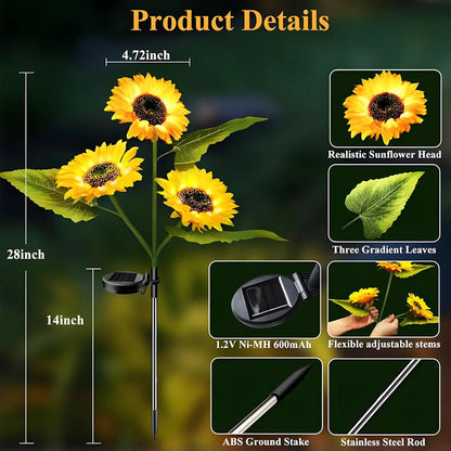 🌻 Waterproof Sunflower Solar Lights for Garden, Patio & Backyard Decor